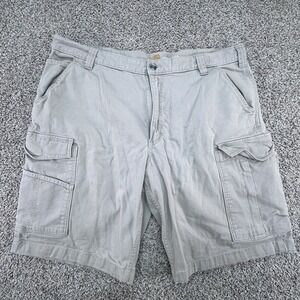 Carhartt Relaxed Fit Rugged Flex Beige Canvas Cargo Work Shorts Men's‎ Size 40